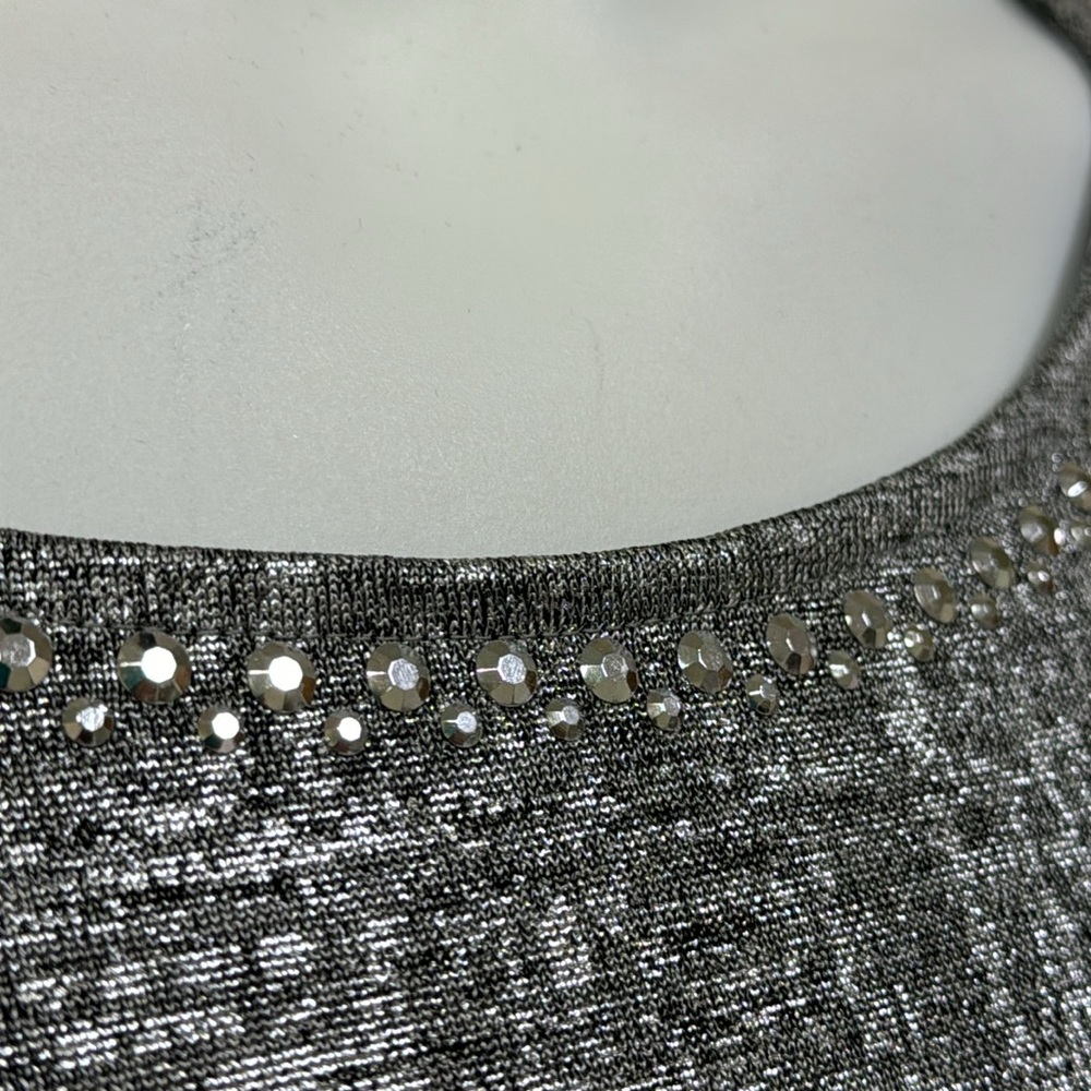 Plus Size Ruby Rd. Silver High Low Blouse - image 3